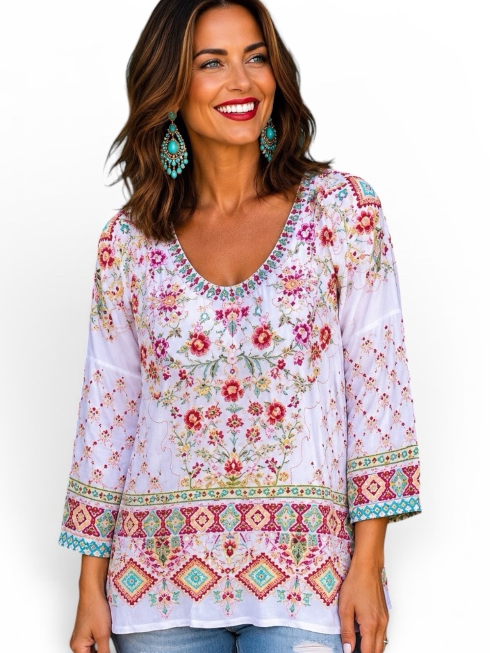 Johnny Was heavily embroidered Sandra blouse NWT (oversized)